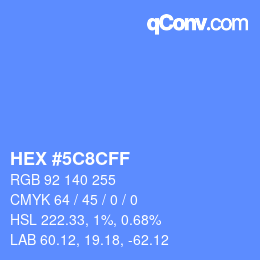 Color code: HEX #5C8CFF | qconv.com