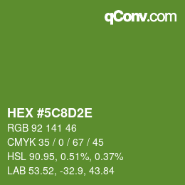Color code: HEX #5C8D2E | qconv.com