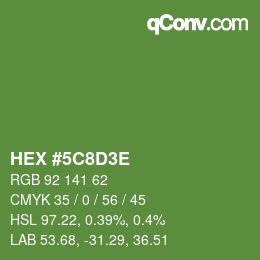 Color code: HEX #5C8D3E | qconv.com