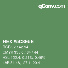 Color code: HEX #5C8E5E | qconv.com
