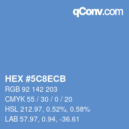 Color code: HEX #5C8ECB | qconv.com