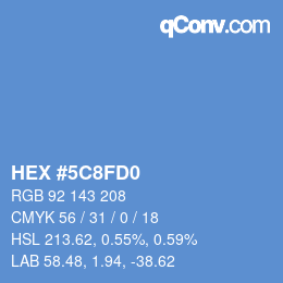 Color code: HEX #5C8FD0 | qconv.com