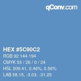 カラーコード: HEX #5C90C2 | qconv.com