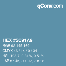 Color code: HEX #5C91A9 | qconv.com