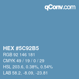 Farbcode: HEX #5C92B5 | qconv.com