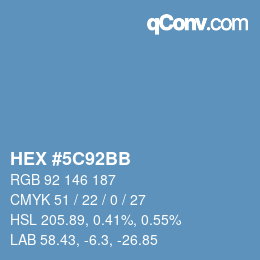 Color code: HEX #5C92BB | qconv.com