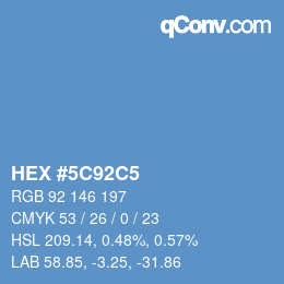 カラーコード: HEX #5C92C5 | qconv.com