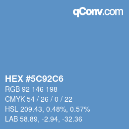 Color code: HEX #5C92C6 | qconv.com