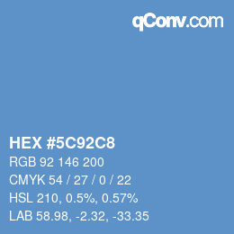 カラーコード: HEX #5C92C8 | qconv.com