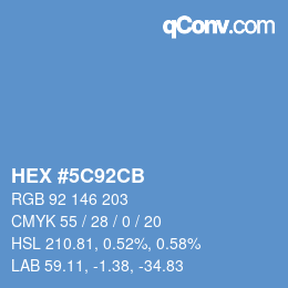 Color code: HEX #5C92CB | qconv.com