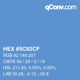 カラーコード: HEX #5C92CF | qconv.com