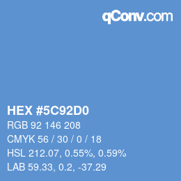 Farbcode: HEX #5C92D0 | qconv.com