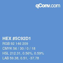 颜色代码: HEX #5C92D1 | qconv.com