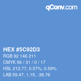 カラーコード: HEX #5C92D3 | qconv.com