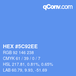 Color code: HEX #5C92EE | qconv.com