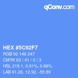 カラーコード: HEX #5C92F7 | qconv.com