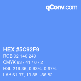 Color code: HEX #5C92F9 | qconv.com