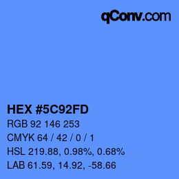 カラーコード: HEX #5C92FD | qconv.com