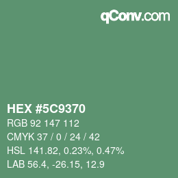 Código de color: HEX #5C9370 | qconv.com