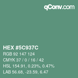 Farbcode: HEX #5C937C | qconv.com