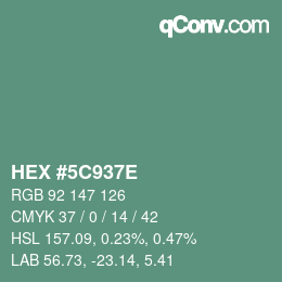 Código de color: HEX #5C937E | qconv.com
