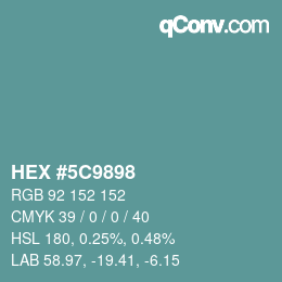 Código de color: HEX #5C9898 | qconv.com