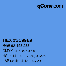 Code couleur: HEX #5C99E9 | qconv.com