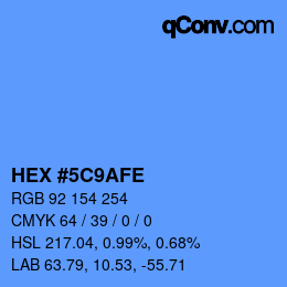 カラーコード: HEX #5C9AFE | qconv.com