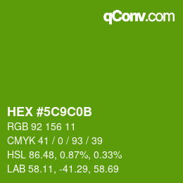 Color code: HEX #5C9C0B | qconv.com
