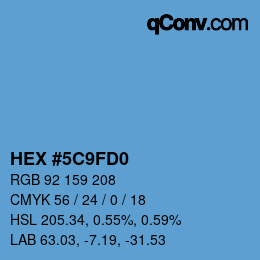 カラーコード: HEX #5C9FD0 | qconv.com