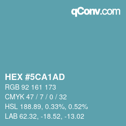 Color code: HEX #5CA1AD | qconv.com