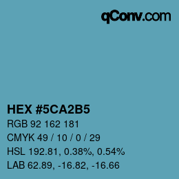 カラーコード: HEX #5CA2B5 | qconv.com