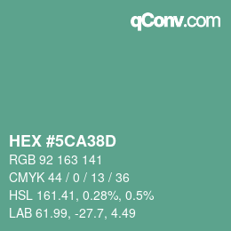 颜色代码: HEX #5CA38D | qconv.com