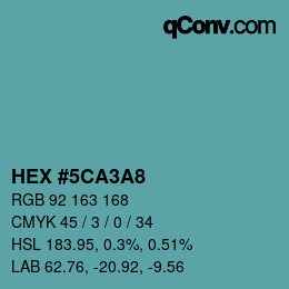 颜色代码: HEX #5CA3A8 | qconv.com