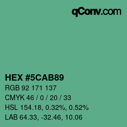 Color code: HEX #5CAB89 | qconv.com