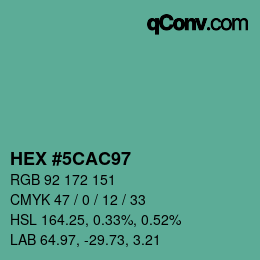 Color code: HEX #5CAC97 | qconv.com