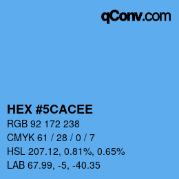 カラーコード: HEX #5CACEE | qconv.com