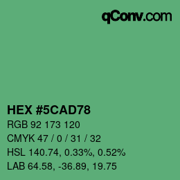 Color code: HEX #5CAD78 | qconv.com