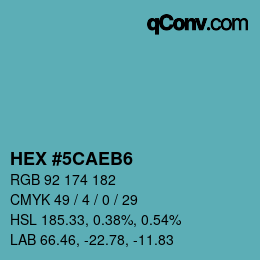 Farbcode: HEX #5CAEB6 | qconv.com