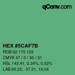 Color code: HEX #5CAF7B | qconv.com