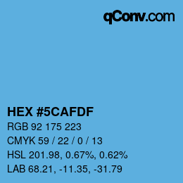 Color code: HEX #5CAFDF | qconv.com