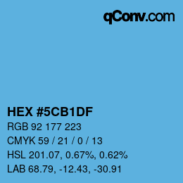 Color code: HEX #5CB1DF | qconv.com