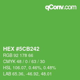 Color code: HEX #5CB242 | qconv.com
