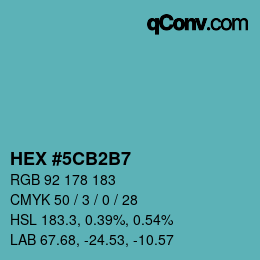 Color code: HEX #5CB2B7 | qconv.com