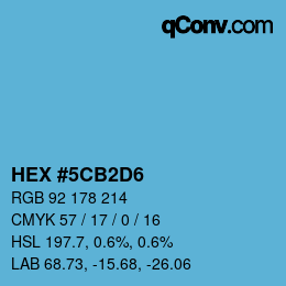 Color code: HEX #5CB2D6 | qconv.com