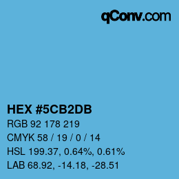 カラーコード: HEX #5CB2DB | qconv.com