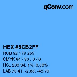 Color code: HEX #5CB2FF | qconv.com