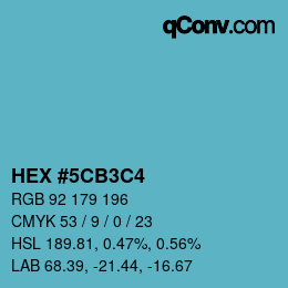 Color code: HEX #5CB3C4 | qconv.com