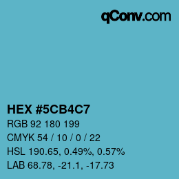 Color code: HEX #5CB4C7 | qconv.com