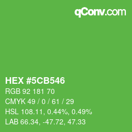 Color code: HEX #5CB546 | qconv.com